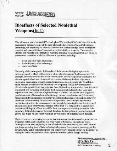 Bioeffects of Selected Nonlethal Weapons